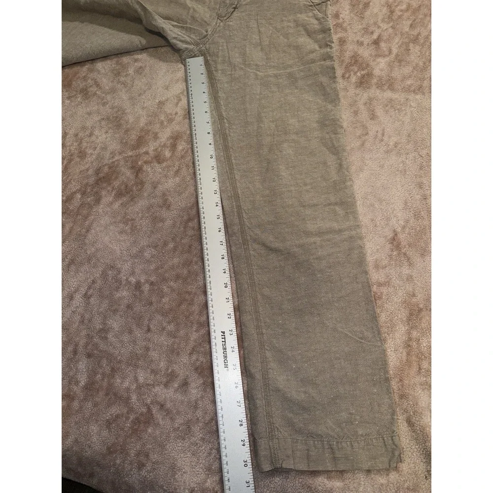 Banana Republic Men's Straight Fit 34x34 Cotton Linen Blend Taupe Drawstring